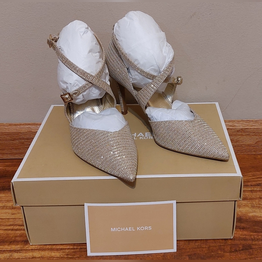 Michael Kors Adela Flex Pump Glitter Chain Mesh